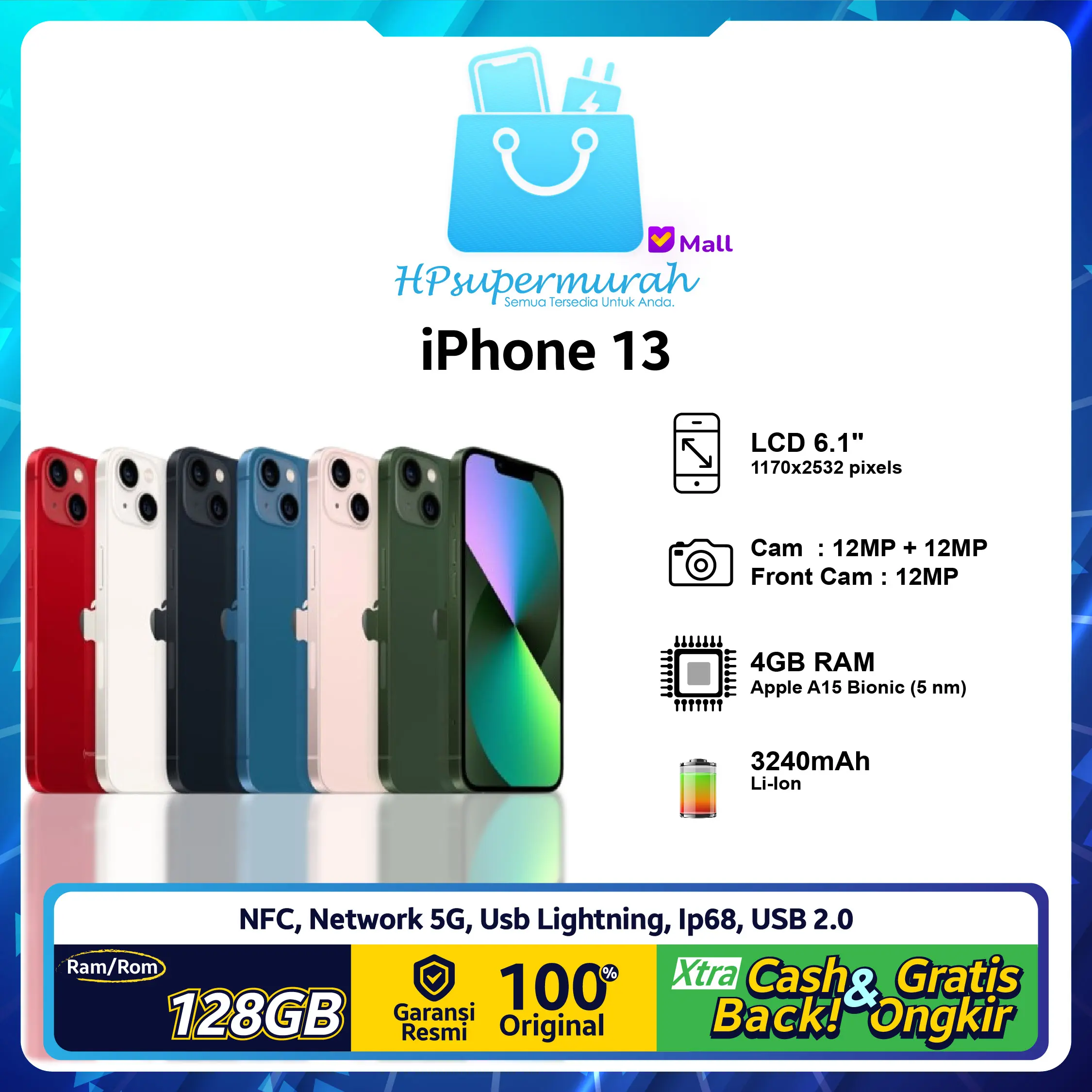 Apple Iphone 13 128GB - Garansi Resmi