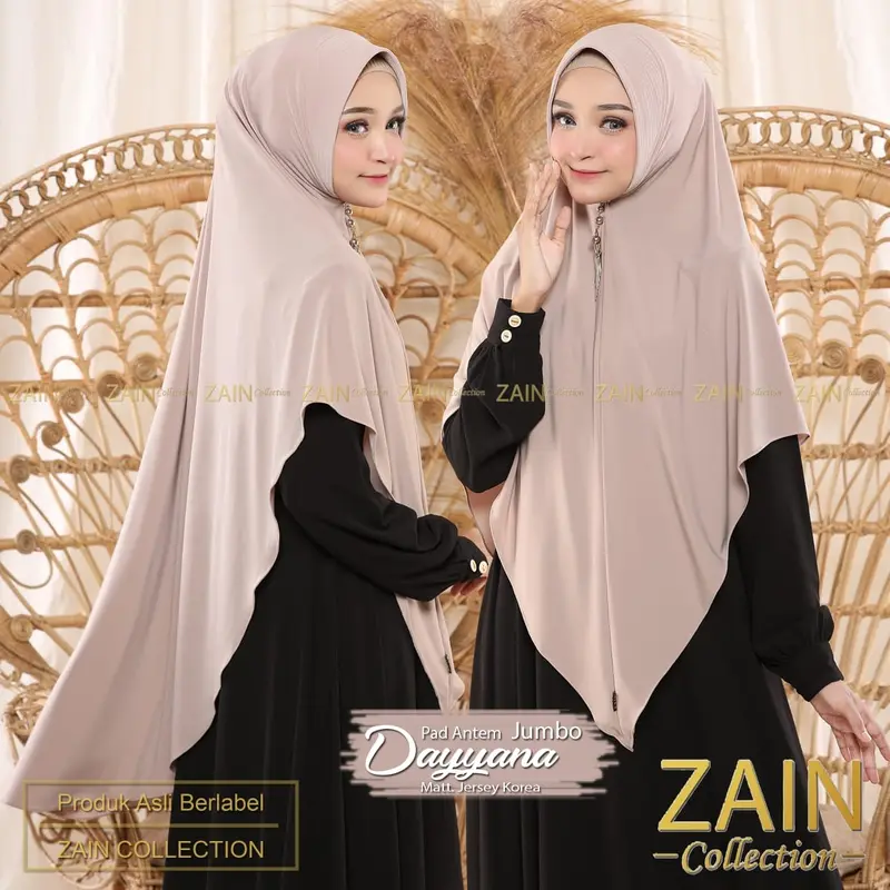 ZAIN - Kerudung Bergo Syar'i Dayyana Jumbo Jilbab Soft Pet || Hijab Syari ZAIN COLLECTION  High Quality 4