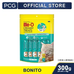 Me-O Snack Kucing Creamy Treats Tuna & Bonito Flavor 20's 300 Gr