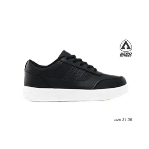 Aerostreet 31-36 Airstrike Putih Hitam Hitam - Sepatu Sneaker Casual Sekolah