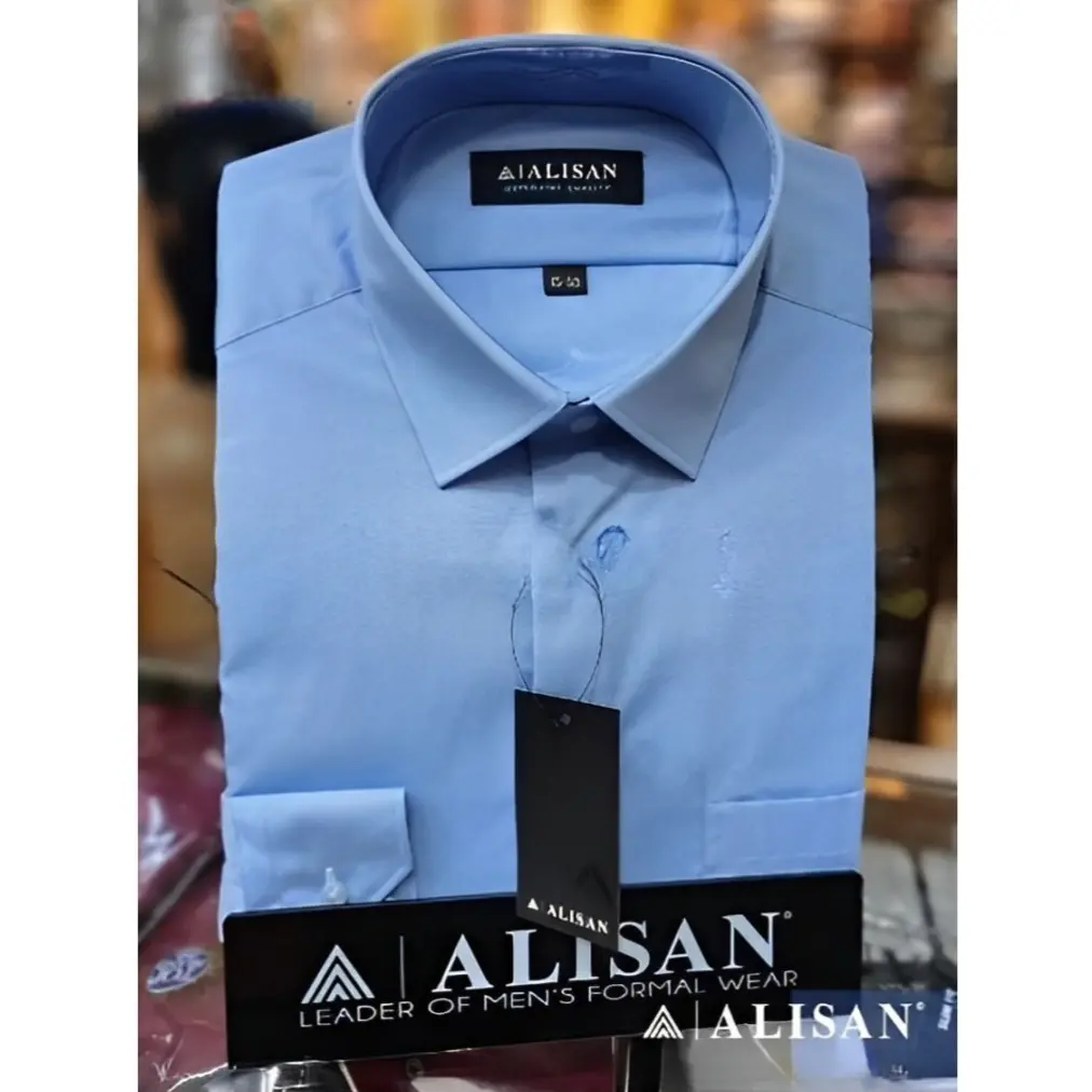 ALISAN Slimfit Kemeja Polos Formal Lengan Panjang Premium Warna Sofblue Biru Langit