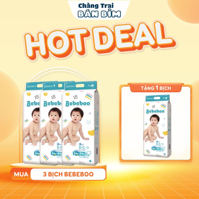 [MUA 3 TẶNG 1] Combo 4 Bịch Tã Bỉm BEBEBOO Nhật Bản *BBB-4* Đủ size Cho Bé