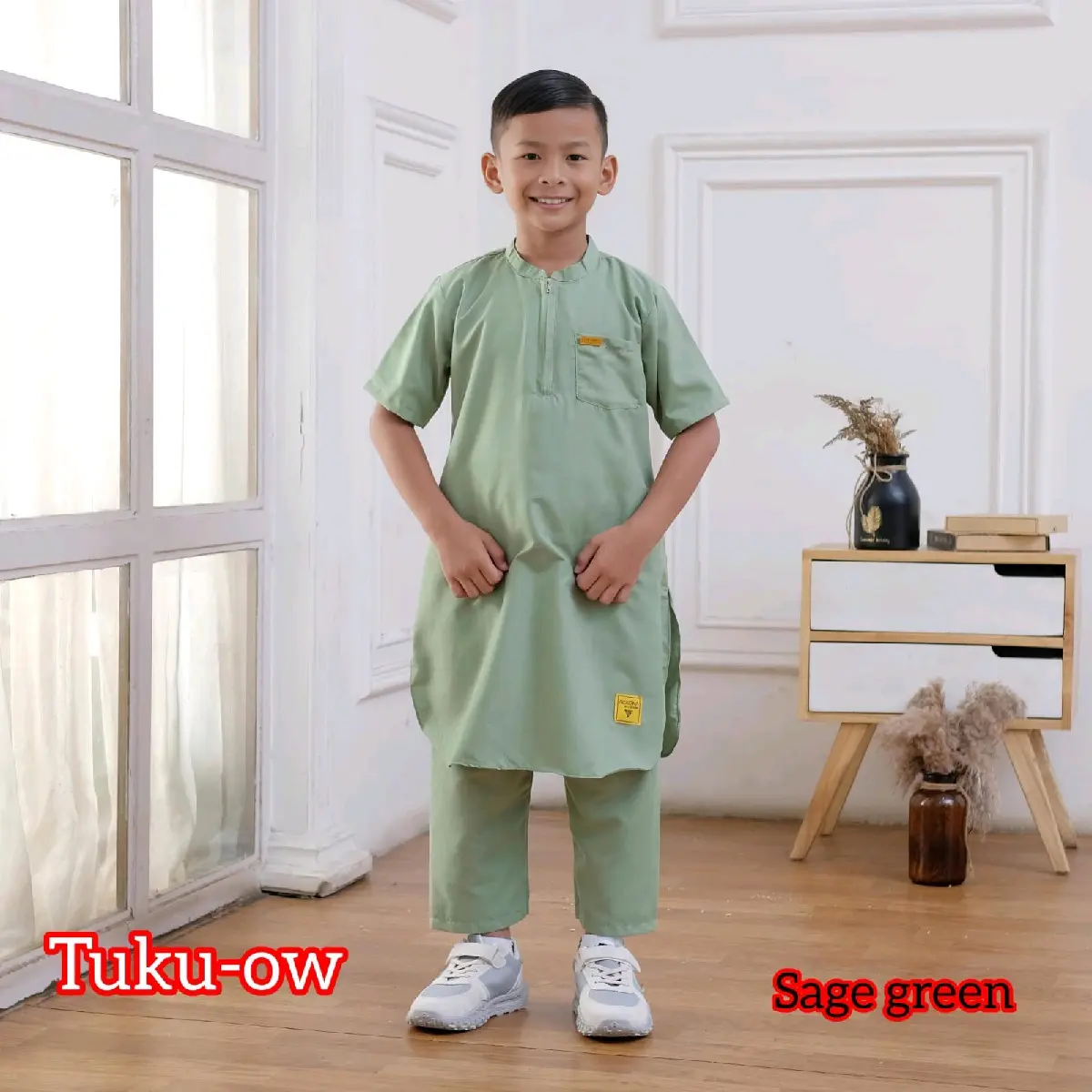 Baju setelan koko Kurta Anak Laki - Laki Lengan pendek usia 1-10 tahun Muslim Keren Celana Panjang
