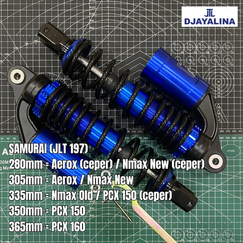 (TERLARIS) YOKO SAMURAI ( JLT 197 ) Nmax Aerox PCX - Shockbreaker Untuk motor Aerox Nmax PCX Skywave Nouvo / Shock breaker belakang tabung fungsi - Sok 280mm 310mm 335mm 280 310 305  335 mm7 2