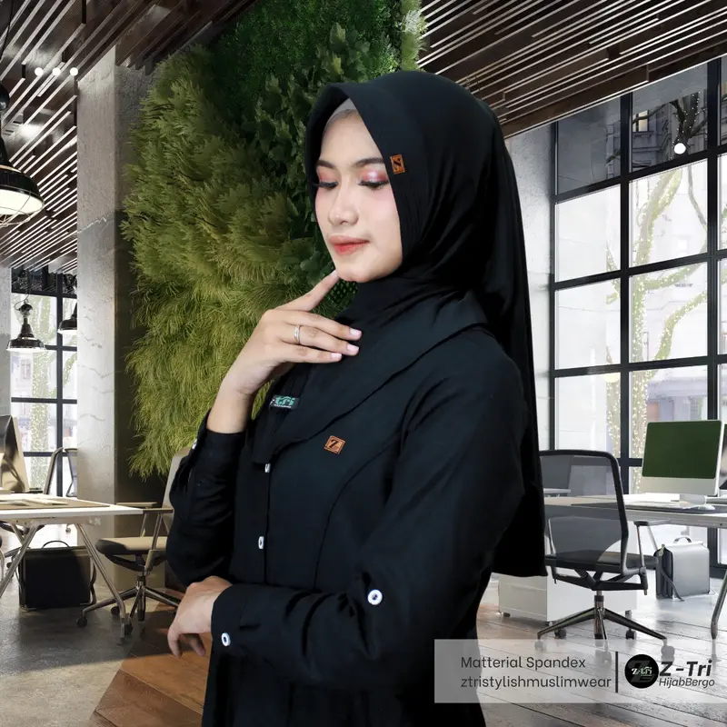 Ztri hijab Cantik Premium Stylish Muslim Kekinian Bahan Lembut Nyaman Tebal Spandek Balon Motif Ped Ukuran M/L/XL 2