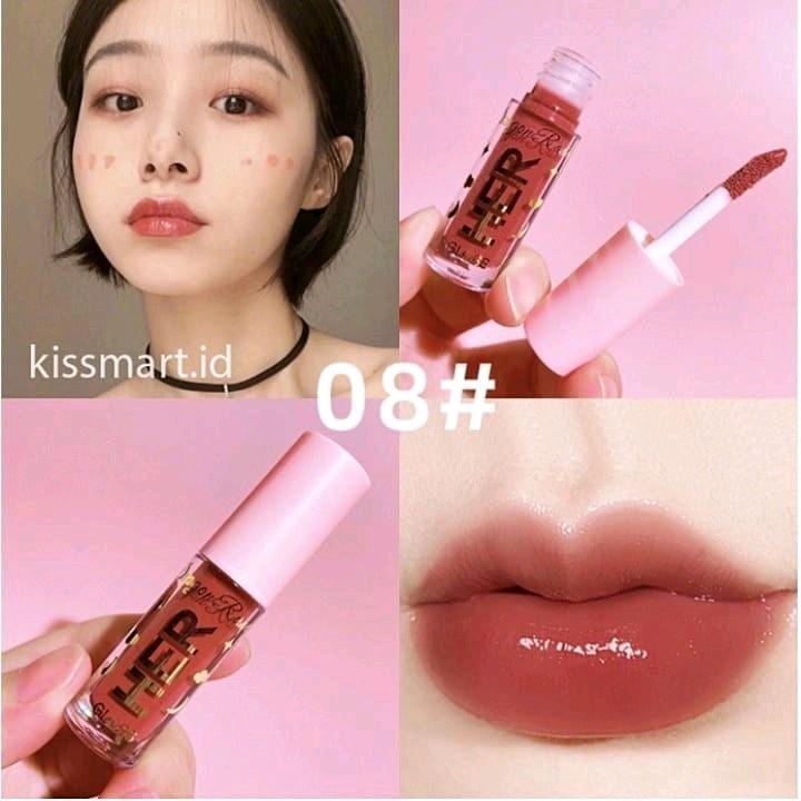 ( LIPSTIK HER ) HER Lipstick Lip Gloss Lip Glaze Waterproof Glitter Bibir Young Girl Dragon Ranee Minipink Lipstik Tahan Lama live 8