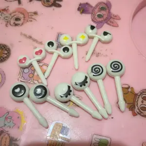 GrosirMart Tusukan Bento Garpu Bento Buah Motif Kacamata Foodpicks Tools Dekorasi Bento