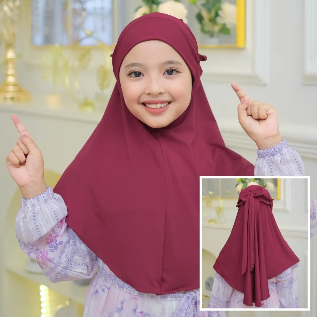 Dungdungkids Kania Kerudung Pita Anak Jilbab Instan Hijab Bergo Premium Serut Belakang 3 - 9 Tahun