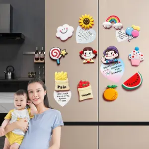 Stiker Kulkas Magnet Lucu Kartun Tempelan Tidak Memudar Stiker Magnet Lem Lembut PVC Kreatif cutenery