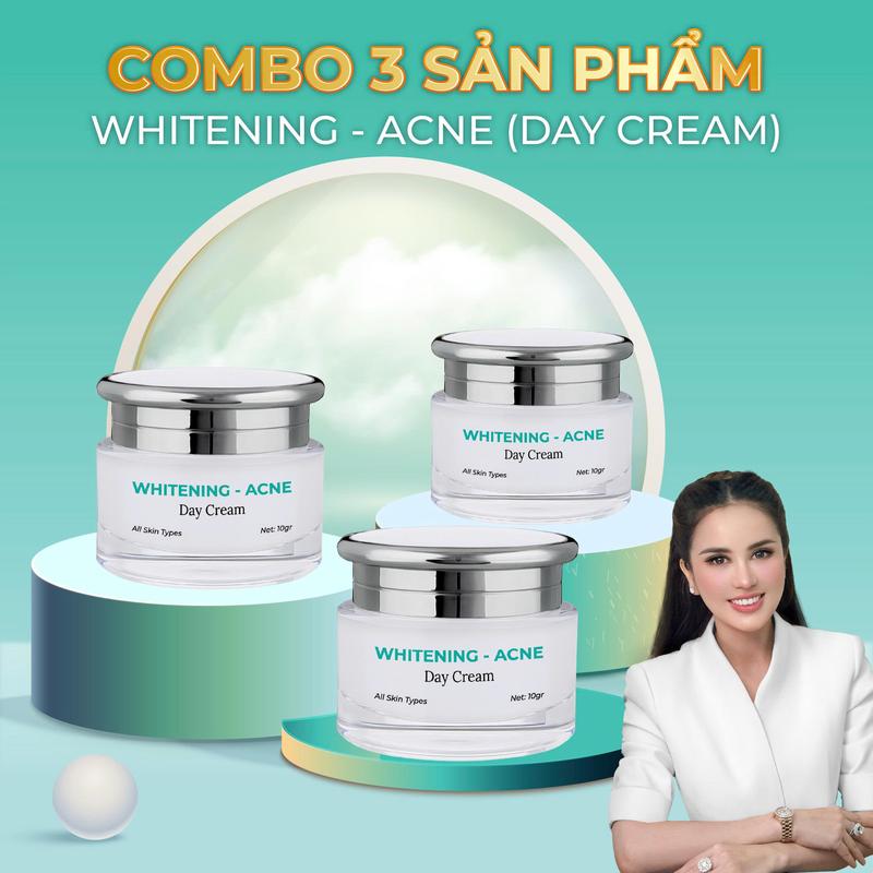  CB27 -  Combo 3 hũ  Kem hỗ trợ trắng da giảm mụn ban ngày Nhã Lê - Acne & Whitening Day Cream - Chăm Sóc Da Làm Đẹp Da 