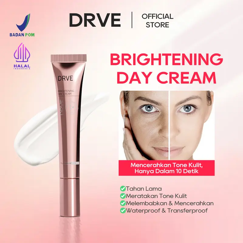 Drve brightening day cream dengan Kandungan Niacinamide 10% Membantu mencerahkan kulit, melembabkan, menenangkan memperbaiki serta dapat menghilangkan kekeringan 0