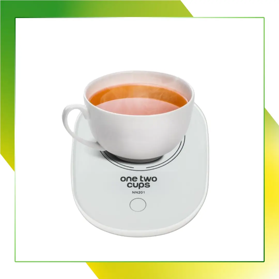 One Two Cups Tatakan Gelas Pemanas Coffee Cup Warmer Heating Pad 220V 11.7x15.7x2 cm Plastik Tahan Panas Kaca Minimalis