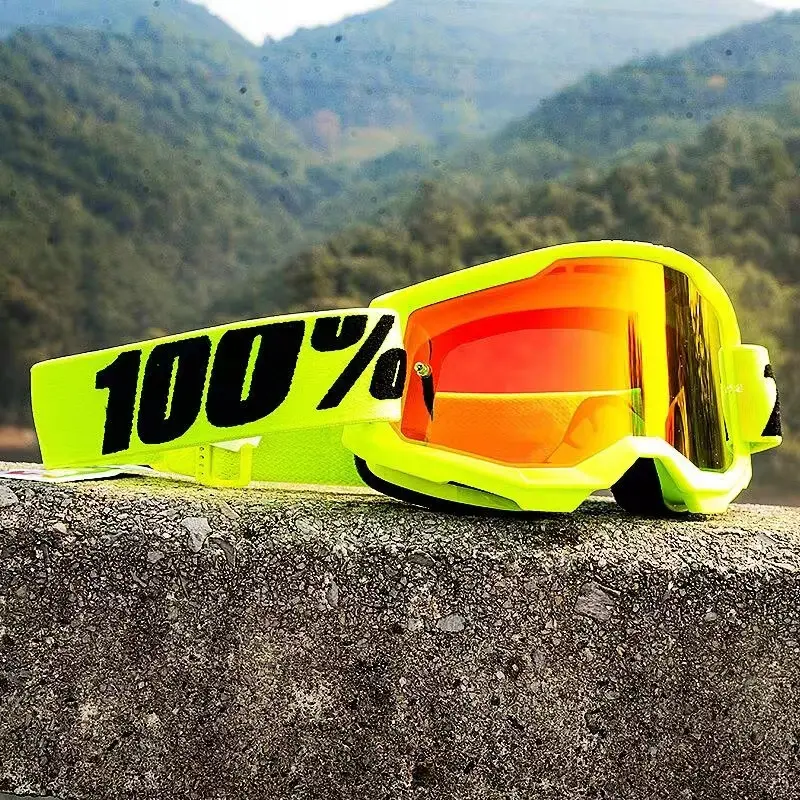 100% Stratas Motorcycle Goggles Men Motocross Helmet Goggles Safety Protective MX Dirt Bike MTB Glasses vintage Driving Cycling Off Road Glasses
