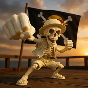 Skeleton Luffy Figur 3D Print Bahan PLA+ Premium