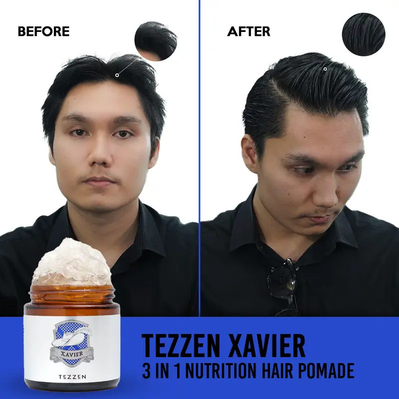 Tezzen Xavier Water Based Pomade - 3 in 1 Nutrition Hair Pomade - with Aloe Vera, Ginseng & Green Tea 4