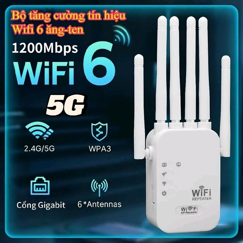  Bộ Mở Rộng Sóng Wifi Tốc Độ Tối Đa 4,6 Râu 1200Mbps Phát Sóng Xuyên Tường Tốc Độ Cao 