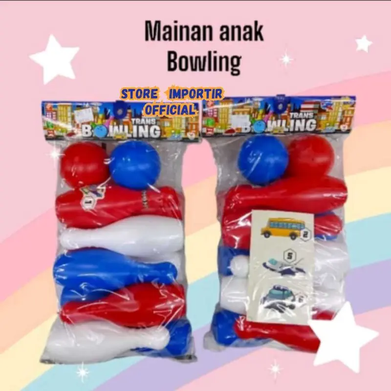 Mainan Bowling Edukasi Olahraga 10 Pcs Pin dan 10 DIY Stickers dengan 2 Bola RKC 04021 2 Bahan Plastik - Toys 5