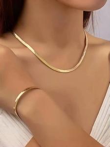 Conjunto de Collar y Pulsera de Cadena de Serpiente Elegante para Mujer, Material de Aleación, Perfecto para Uso Diario, Regalo de Joyería Estiloso