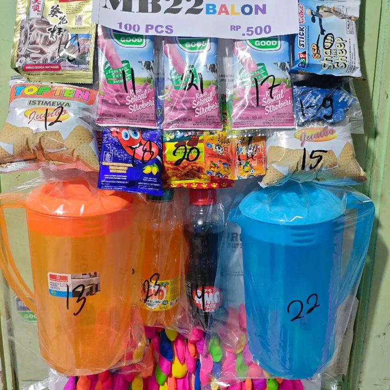 cabutan balon berhadiah isi 100pcs.TEKO SUSU 2