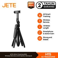Gambar Tripod Bluetooth JETE H15 AI Portable Tongsis Auto Face Tracking Selfie Stick 1.8m With Postel Wireless Remote Action Kamera HP dari JETE Authorized Store Kota Administrasi Jakarta Pusat 1 Tokopedia
