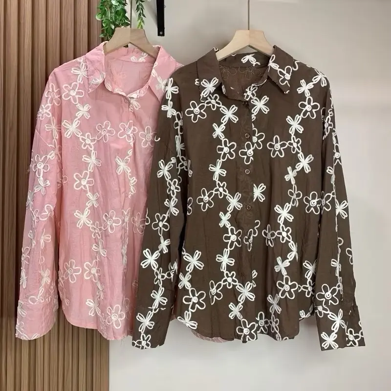 KEMEJA BRUKAT IMPORT Panjang Wanita Atasan Baju Katun