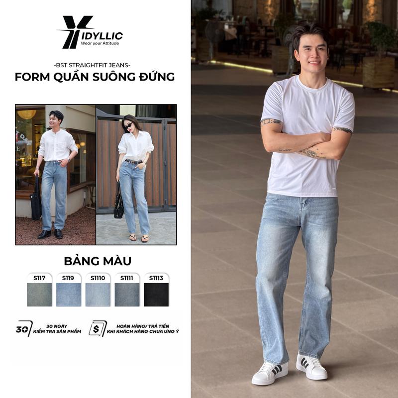 Quần Jean Nam Nữ Ống Suông Đứng S117, S119, S1110, S1111, S1113 Form Su