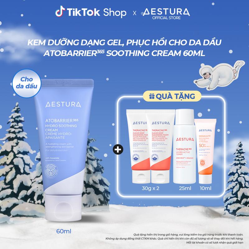   HOT DEAL  Kem dưỡng ẩm dạng gel mỏng nhẹ làm dịu AESTURA ATOBARRIER365 Hydro Soothing Cream 60ml 