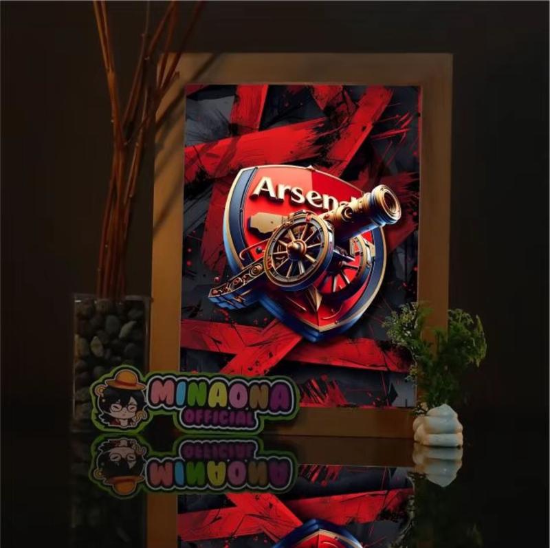 Product Introduction of LAMPU HIAS BOX 3D - Hiasan Meja Minimalis 3D dengan Bingkai Kayu Motif Natural dan Kaca Akrilik Tebal 2mm, Full Set untuk Dekorasi Meja, Dinding, atau Lampu Tidur EDISI REAL MADRID, BARCELONA, MANCHESTER UNITED, LIVERPOOL childhood floating moon Merah 5
