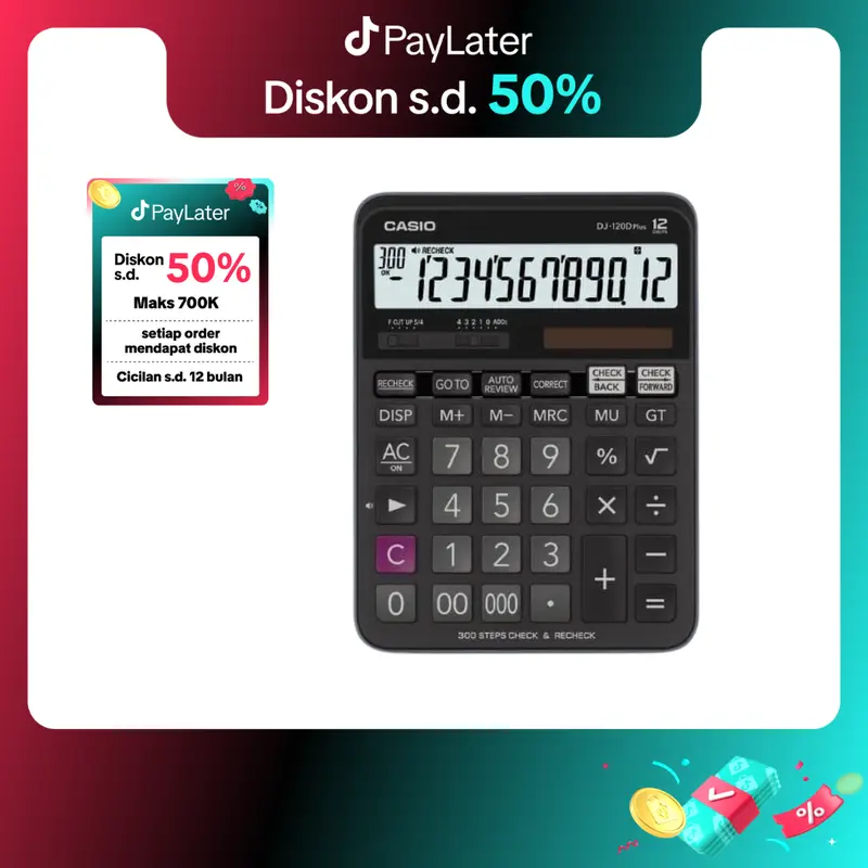 Casio Calculator DJ-120D PLUS Kalkulator Plastic Plastik 0