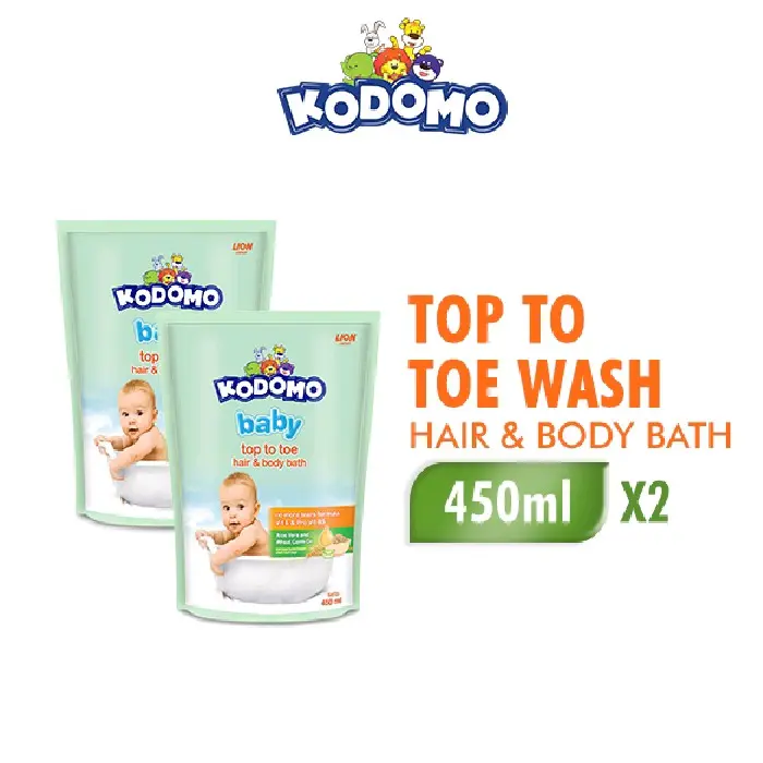 [Paket isi 2 ] Kodomo Body Wash Top To Toe Refill 450 ml
