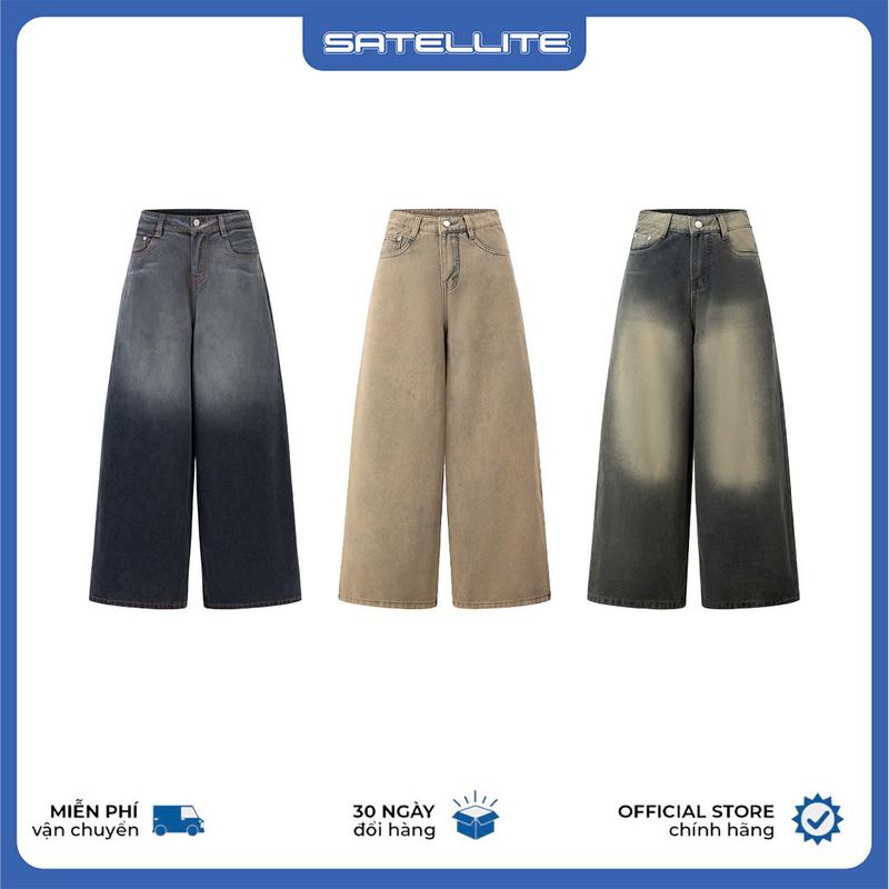   Màu mới  Quần Jean Wash Ống Suông Rộng Nam Nữ UNISEX 