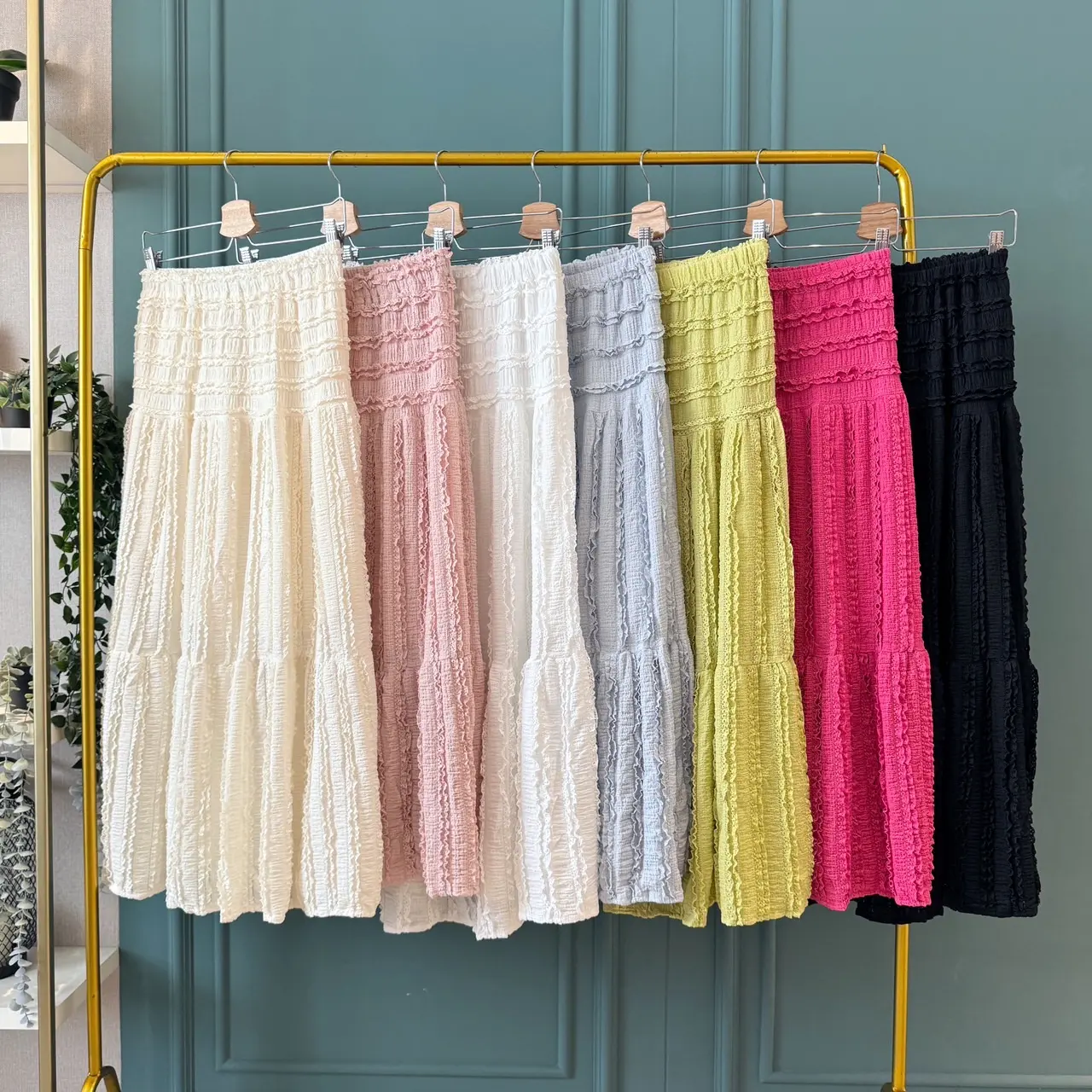 R5435 Zuzu Premium Textured Long Flare Skirt