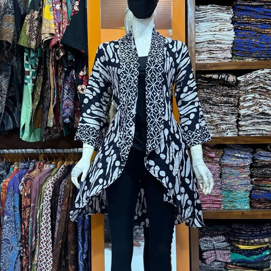 OUTER LENGAN BATIK WANIT LONG OUTER BATIK CAP KERJA LENGAN PANJANG