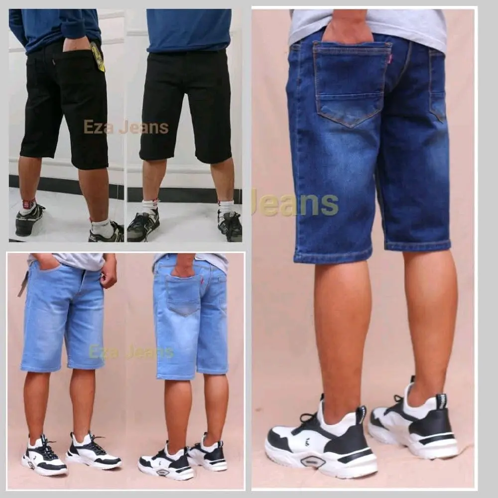 CELANA PENDEK JEANS PRIA BERKWALITAS SIZE 27-32 DAN 33-38 BAWAH LUTUT