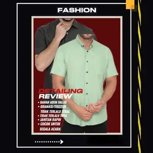 PAKET 2PCS CUMAN 50RIBU KEMEJA POLOS PRIA LENGAN PENDEK Bahan Original Cotton Model Reguler Fit Size Lokal