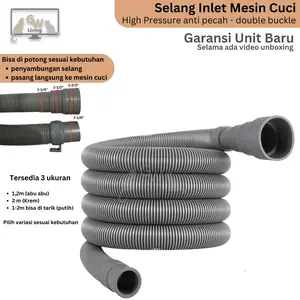 Selang Pembuangan mesin cuci universal fleksibel anti pecah anti bocor tarik Putih Abu Krem