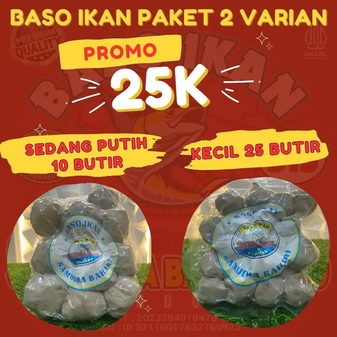 Baso ikan sb bahari paket 2 kecil 25,sedang putih 10