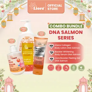 [Bundle Hemat DNA SERIES] Liora Body Serum Dna Salmon 750ml + Liora Intense Collagen Body Lotion 200 ML + Liora Peeling gel Dna Salmon 100ml | Paket Body Care Mencerahkan Kulit, Melembapkan & Menghaluskan | Body Serum Whitening, Lotion Badan & Peeling Gel