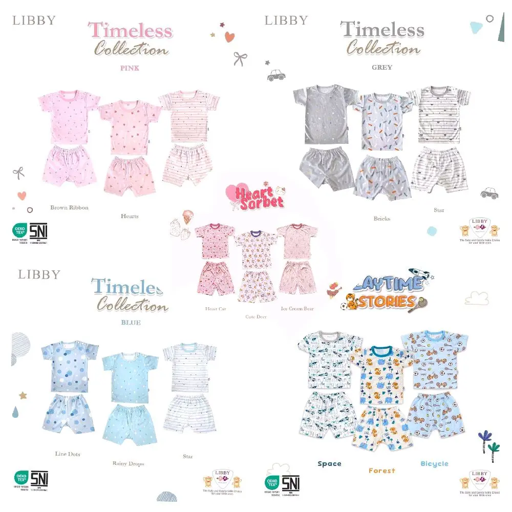 Setelan Oblong Libby Pendek Celana Pendek S/M/L 3 STEL