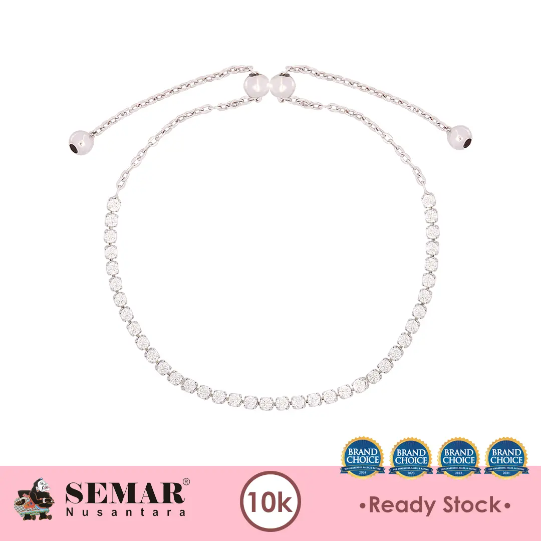 Gelang Emas List White Gold 10K Semar Nusantara