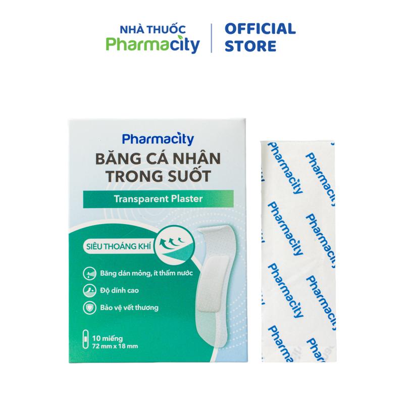 Pharmacity Băng dán cá nhân trong suốt bảo vệ vết thương hở