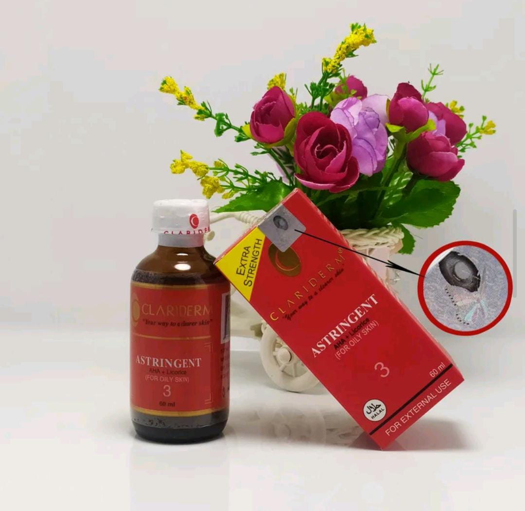 Clariderm Astringent Alkohol No 3 ORIGINAL / Toner Pembersih Wajah Oily Skin - 60 ml