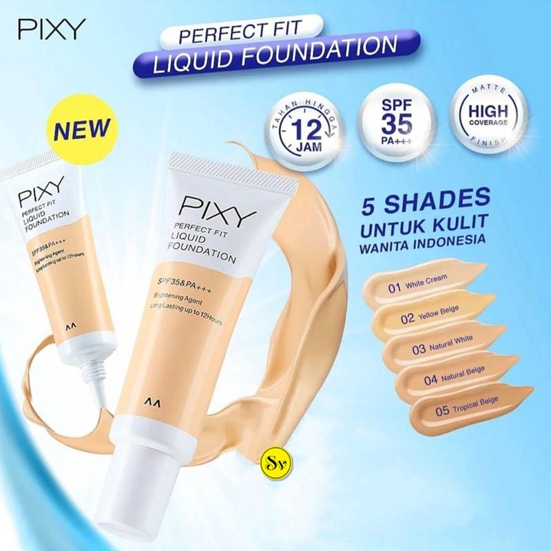 Product Introduction of 1PCS PIXY PERFECT FIT LIQUID FOUNDATION SPF 35 PA+++ 20ML/ FOUNDATION PIXY 0