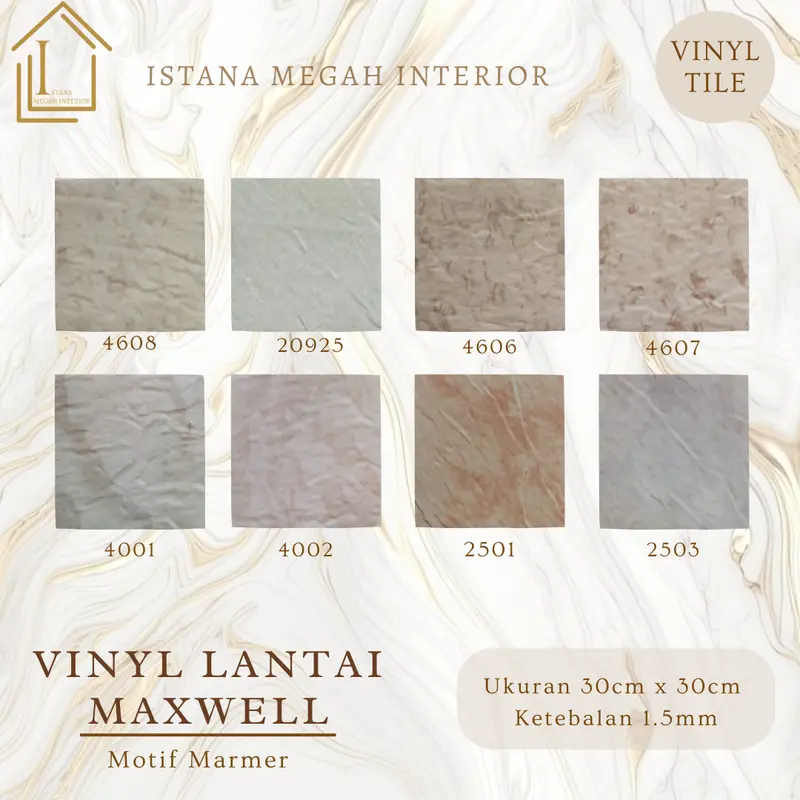 Lantai Vinyl Floor Tile Maxwell Motif Polos Marmer Granite 3