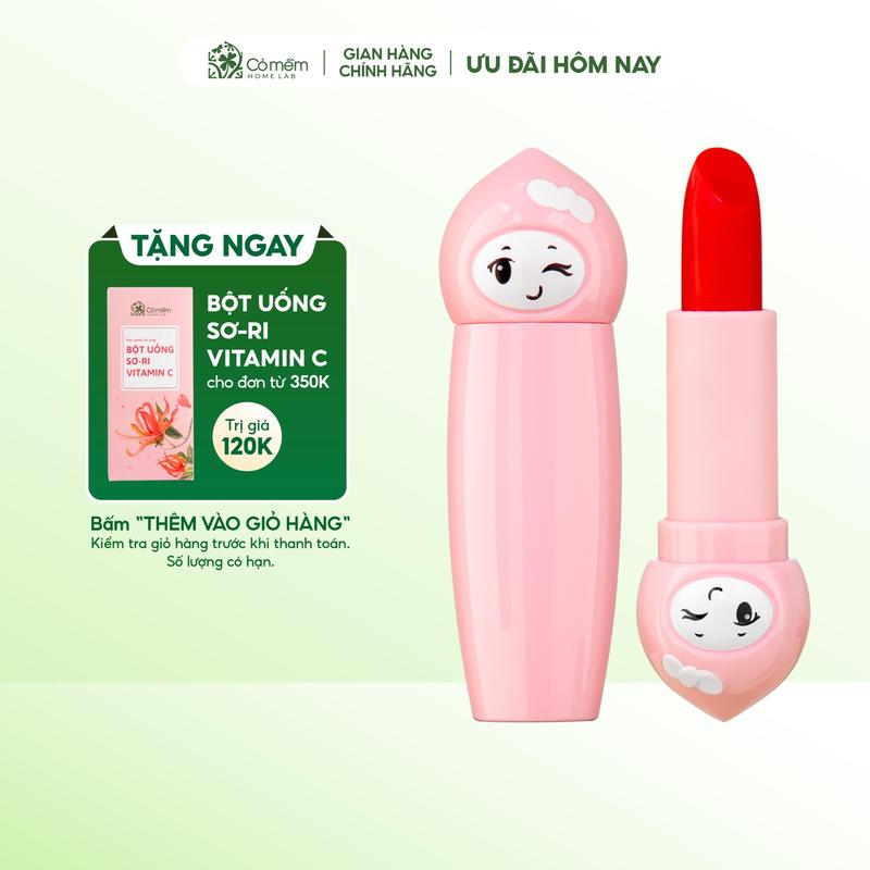 Son Môi Búp Bê Có Màu Cho Bé Cỏ Mềm 4g