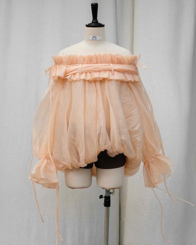 ONONMADE Nicie Top Áo Bí Chất Liệu Tơ Hàn Ánh Kim