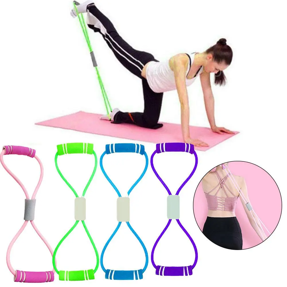 Gym 8 Word Elastic Band Chest Developer TPE Expander Yoga Equipment Resistance Sports Rope