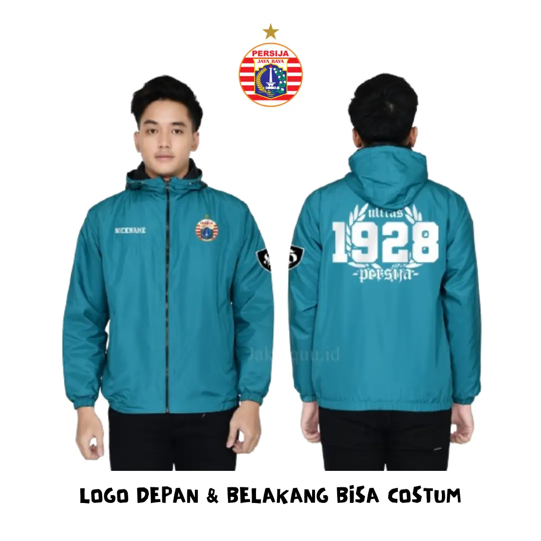 Jaket Parasut Tebal Custom Sablon DTF Bebas Custom Polos Bisa  Unisex Waterproof Logo Simple Keren