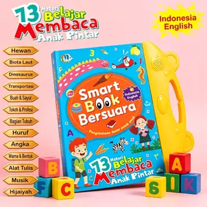 Mainan Halaman Tebal Awet Buku Audio Elektronik 3 In 1: Indonesia, Inggris, Mandarin. Smart Book Kertas Tebal, Tidak Mudah Sobek, Belajar Membaca. Untuk Paud, Tk, Usia 3-6 Tahun. 26 Tema: Abjad, Angka, Binatang, Warna Cerah, Buah-Buahan, Sayuran, Tubuh