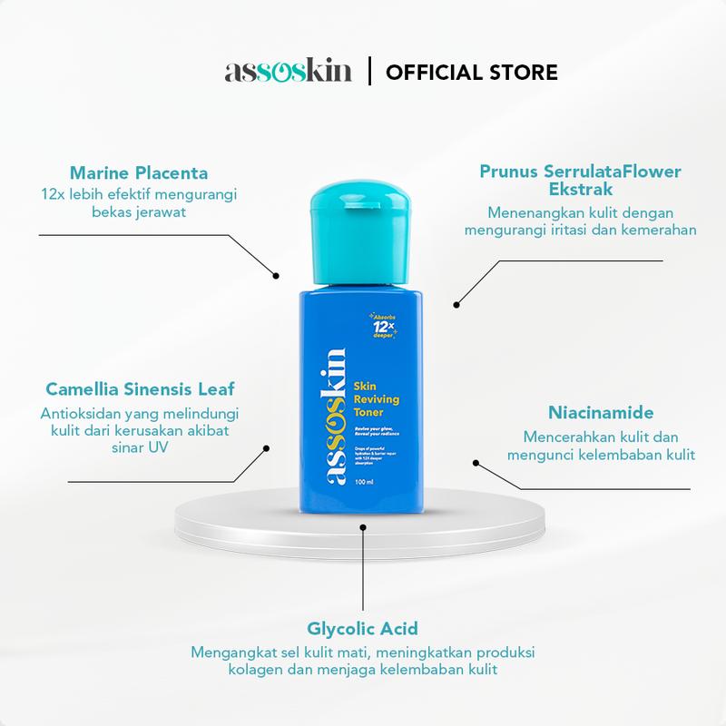 ASSOSKIN - [Bundling] Toner 100ml & Moisturizer 30ml | Pelembap dan Pembersih Pori - Pori 4